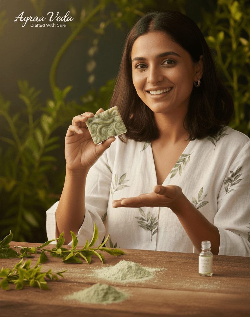Clay Clear Bar – Detox Soap with French Green Clay, Tea Tree, Jojoba Oil By Ayraa Veda - AYRAA VEDAAYRAA VEDA
