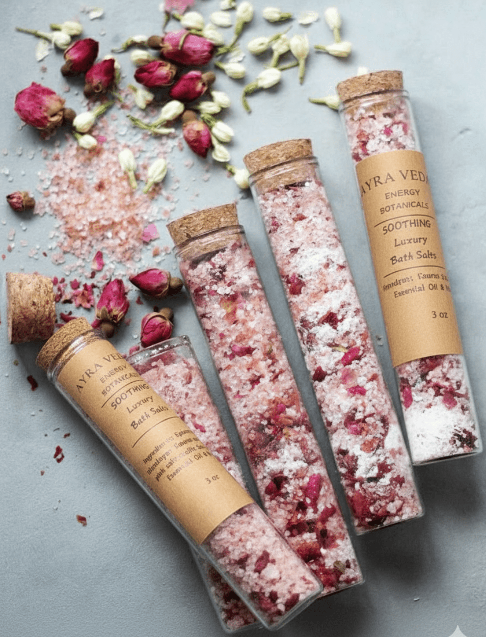 Ayraa Veda Aura Soak – Rose Bath Salt 100g | Relax, Restore & Rejuvenate - AYRAA VEDAAYRAA VEDA