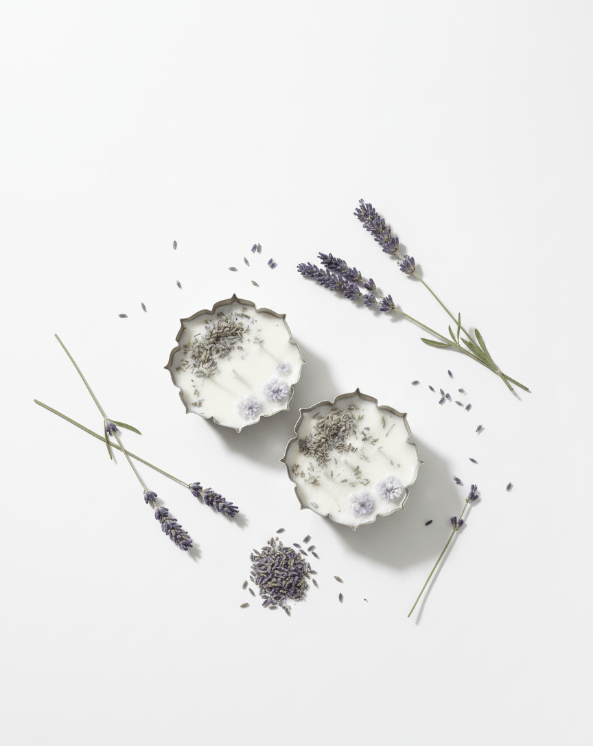 Lavender Soy Wax Urli Candles – Handmade & Eco - Friendly - AYRAA VEDAAYRAA VEDA