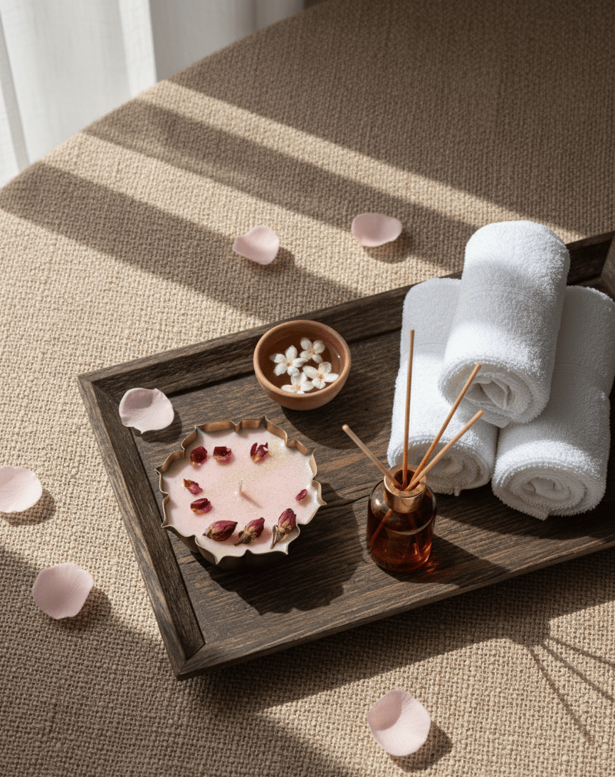 Rose Soy Wax Urli Candles – Handmade & Eco - Friendly - AYRAA VEDAAYRAA VEDA