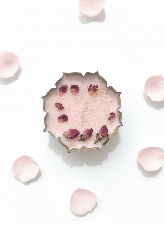 Rose Soy Wax Urli Candles – Handmade & Eco - Friendly - AYRAA VEDAAYRAA VEDA