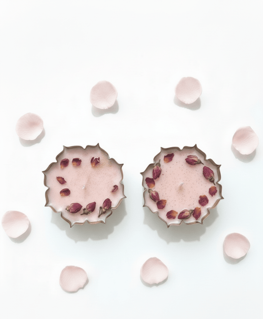 Rose Soy Wax Urli Candles – Handmade & Eco - Friendly - AYRAA VEDAAYRAA VEDA
