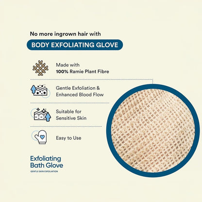 Ayraa Veda Exfoliating Bath Glove With Natural Ramie Fibers | Bathing Gloves - AYRAA VEDAAYRAA VEDA
